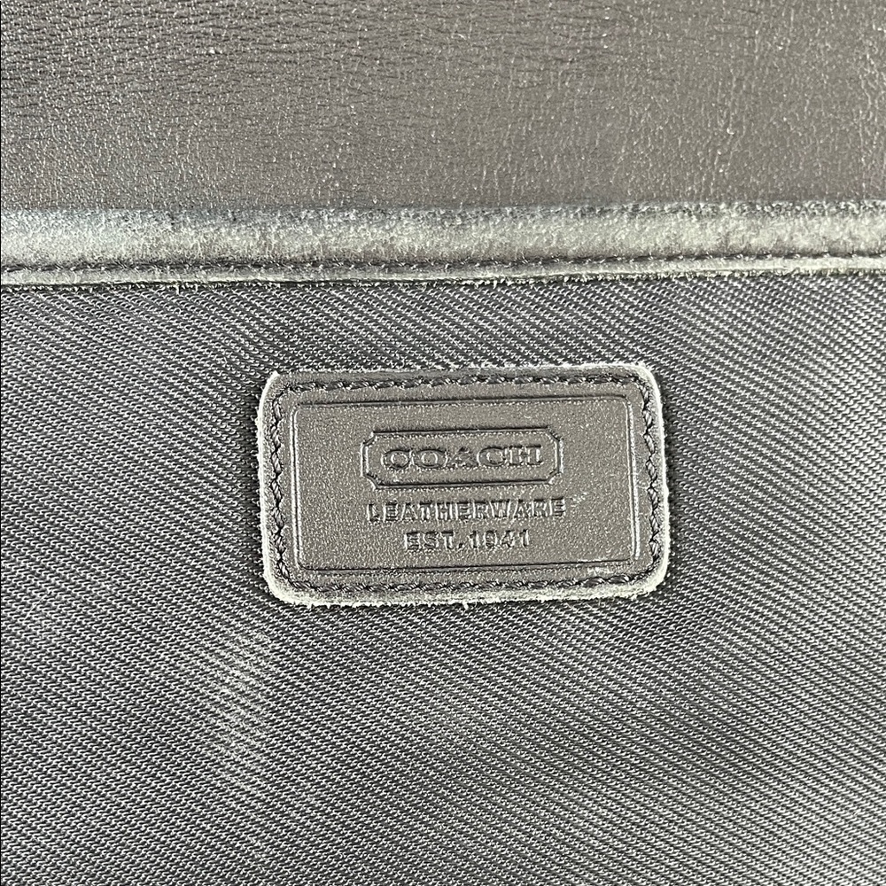 Coach Black Leather & Nylon Messenger Briefcase Bag - Picture 3 of 9